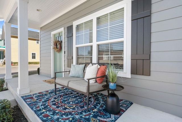 view of patio featuring covered porch