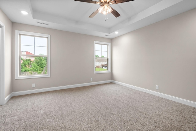 148 Cardinal Crk, Clarksville, TN 37040 - carpeted spare room with a raised ceiling, baseboards, a ceiling fan, and recessed lighting