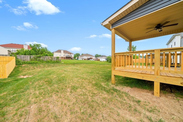 148 Cardinal Crk, Clarksville, TN 37040 - view of yard with a wooden deck, a ceiling fan, and a residential view