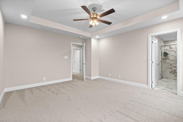 148 Cardinal Crk, Clarksville, TN 37040 - unfurnished bedroom with carpet floors, baseboards, recessed lighting, a raised ceiling, and connected bathroom
