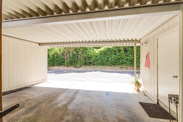 view of garage