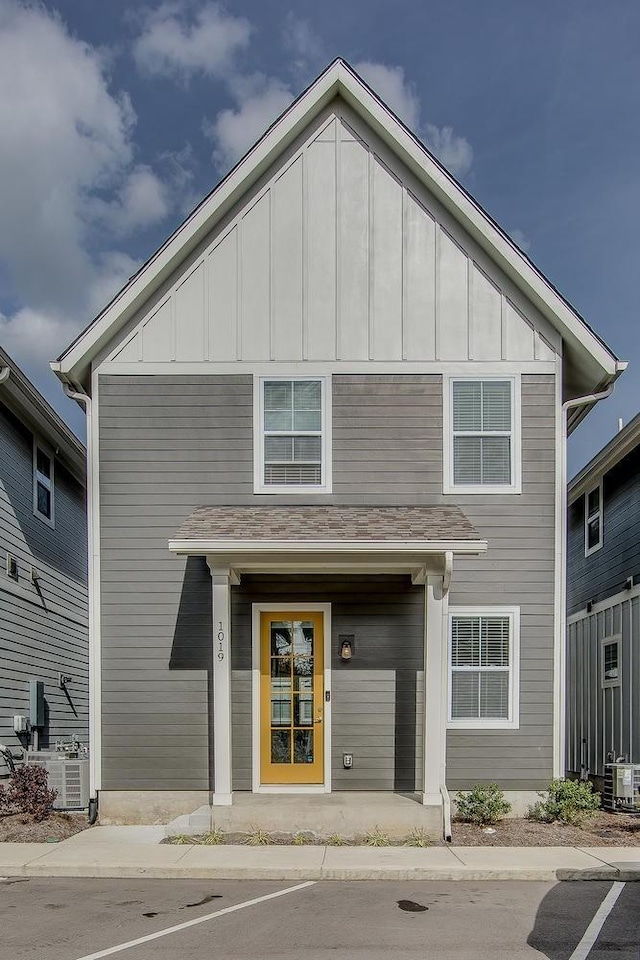 view of front of property with a porch and board and batten siding