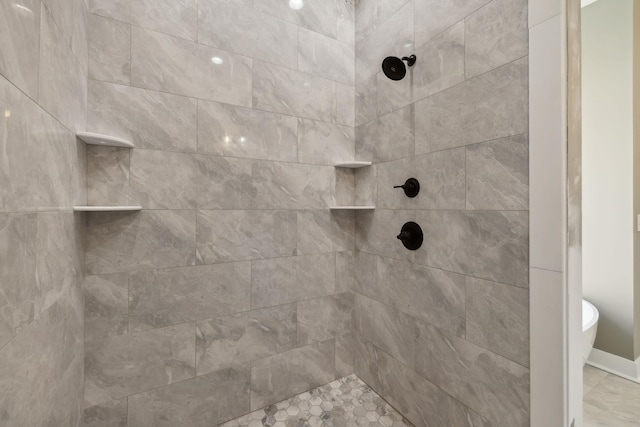 room details with a tile shower