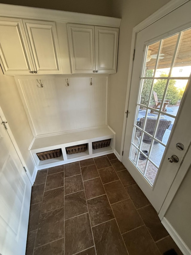 mudroom with baseboards