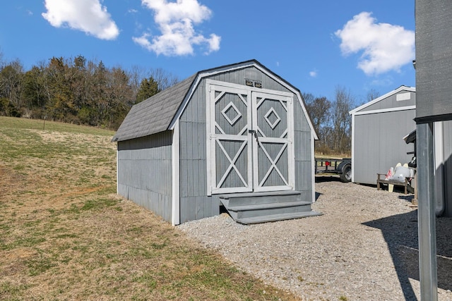 view of shed