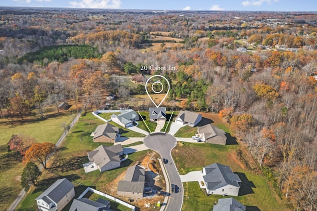 aerial view with a residential view