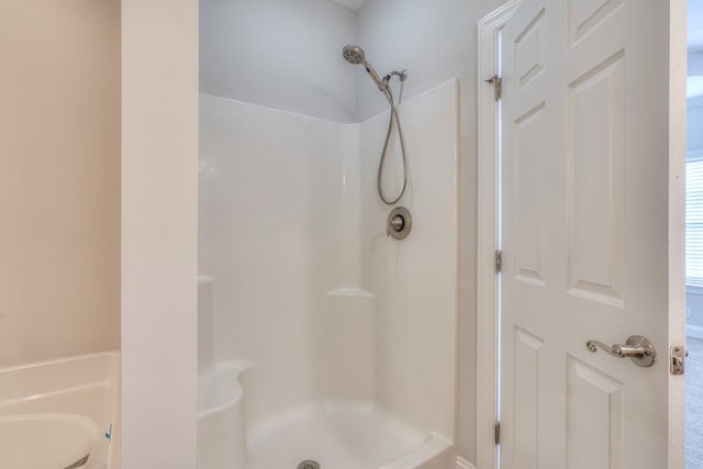 bathroom featuring walk in shower