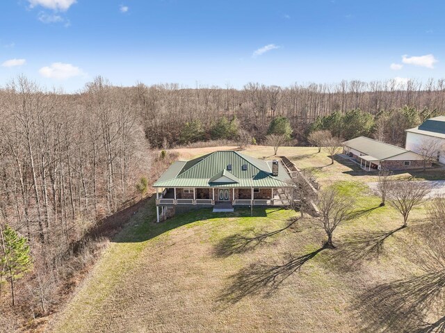 aerial view with a forest view