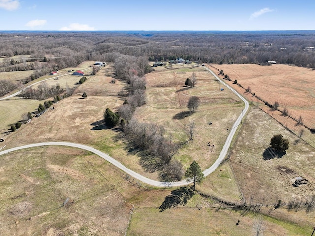 bird's eye view with a rural view