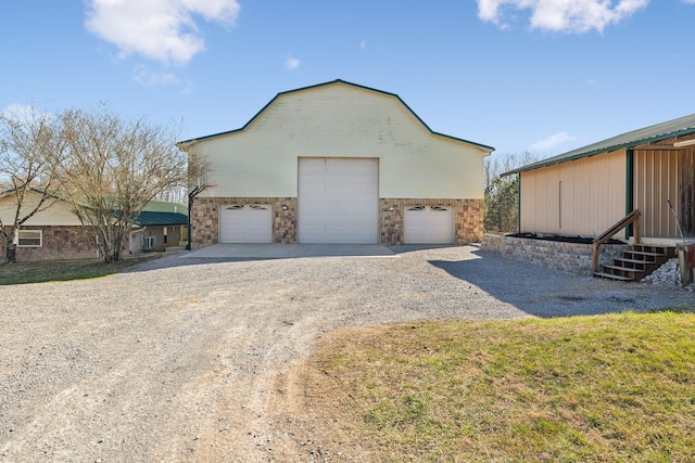 view of detached garage