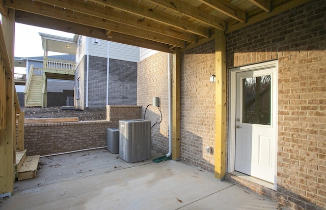 view of patio / terrace featuring central AC unit