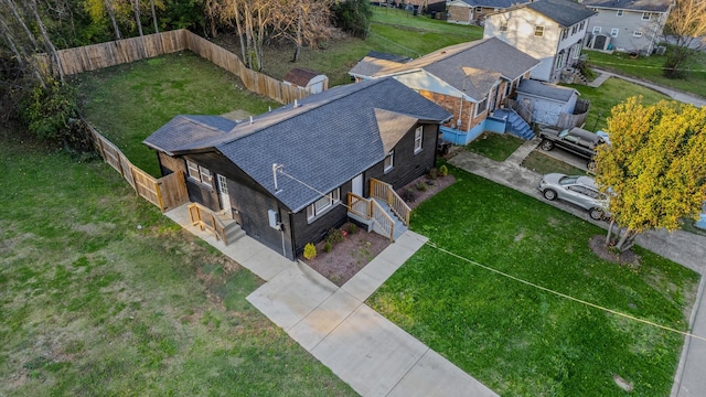 bird's eye view with a residential view