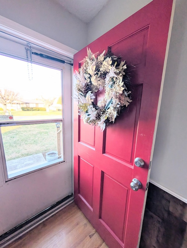 entryway featuring light wood-style flooring