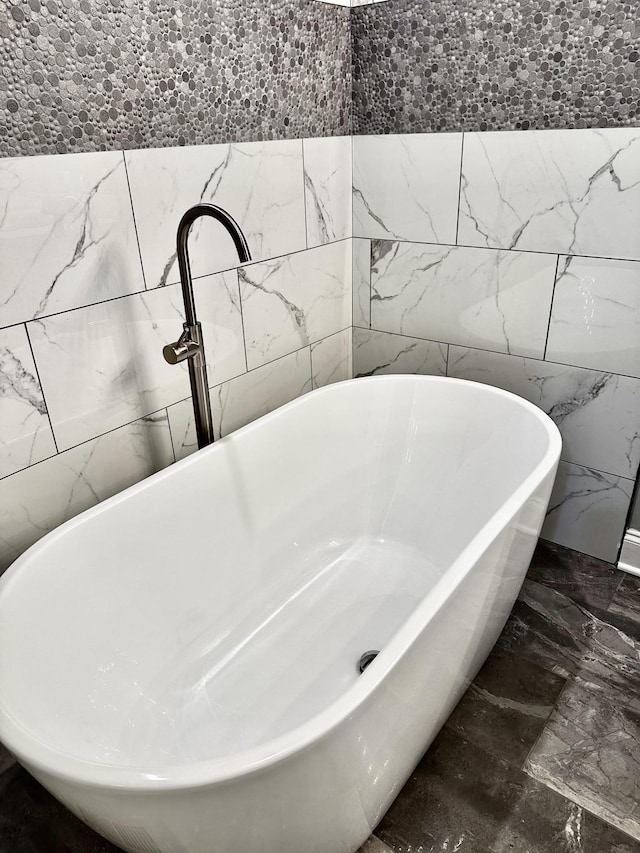 interior details featuring a soaking tub