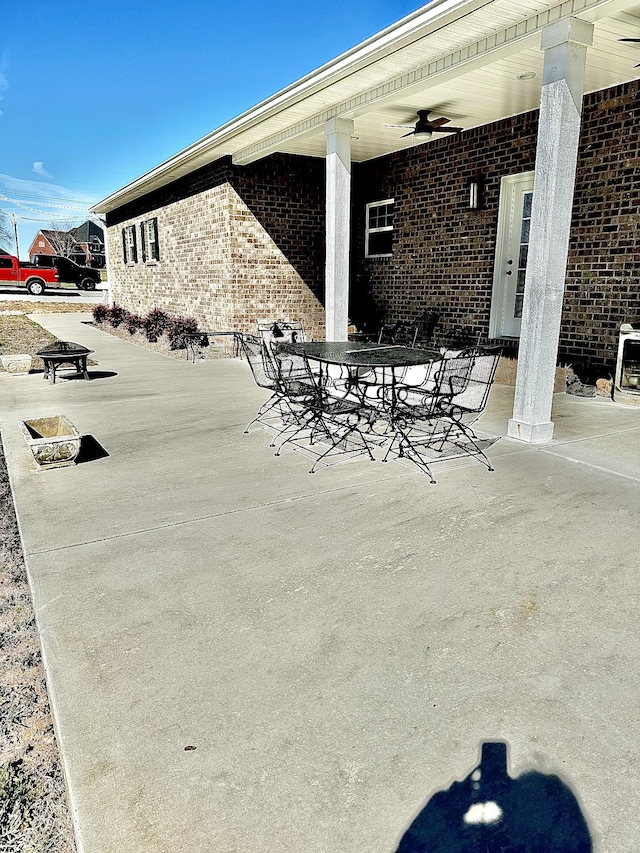 view of patio featuring outdoor dining space