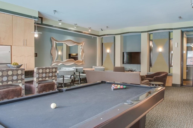 playroom featuring carpet and pool table