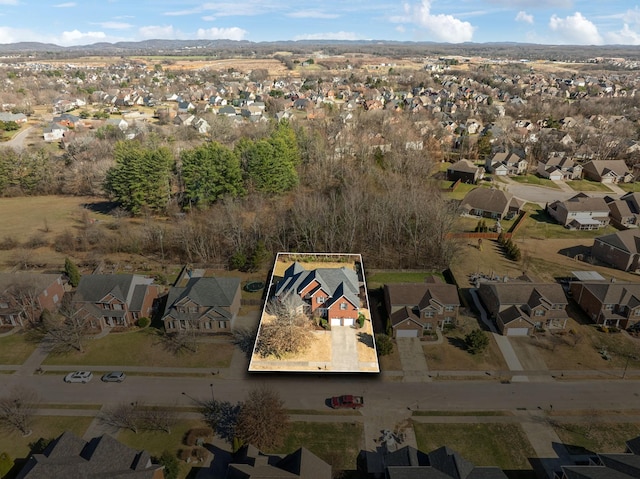 bird's eye view with a residential view