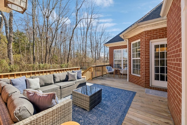 deck with outdoor lounge area