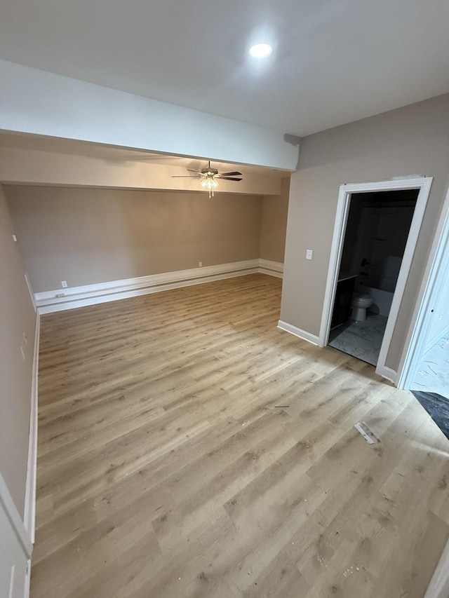 156 Cardinal Crk, Clarksville, TN 37040 - empty room featuring wood finished floors, ceiling fan, and baseboards