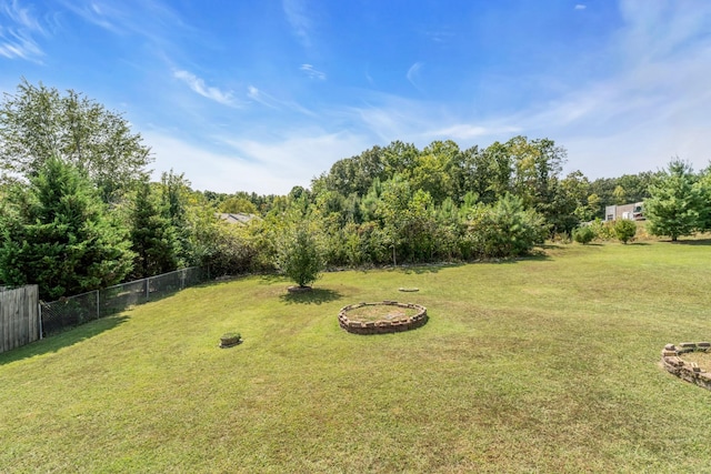 view of yard with fence