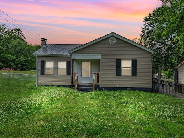 100 Park Cir, Waverly, TN 37185 - view of front of house with a chimney, metal roof, and crawl space
