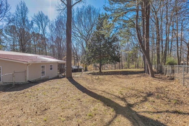 view of yard featuring fence