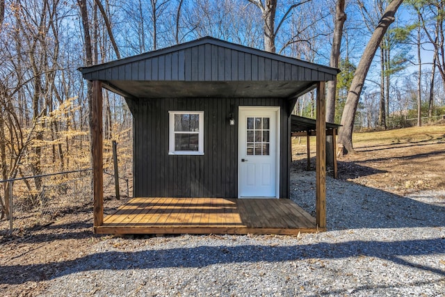 view of outbuilding with an outdoor structure