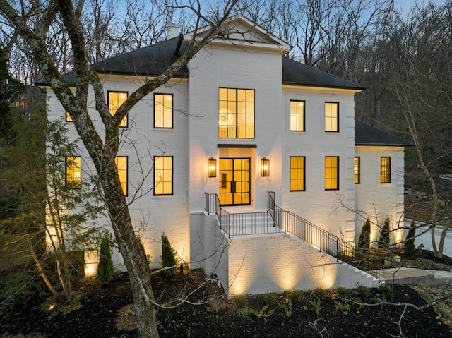 view of front of property featuring brick siding