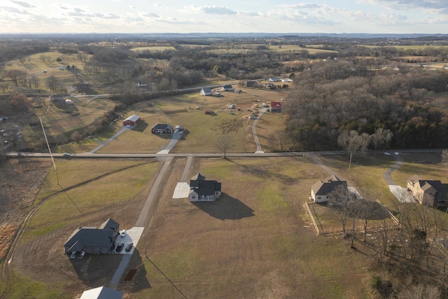 drone / aerial view featuring a rural view