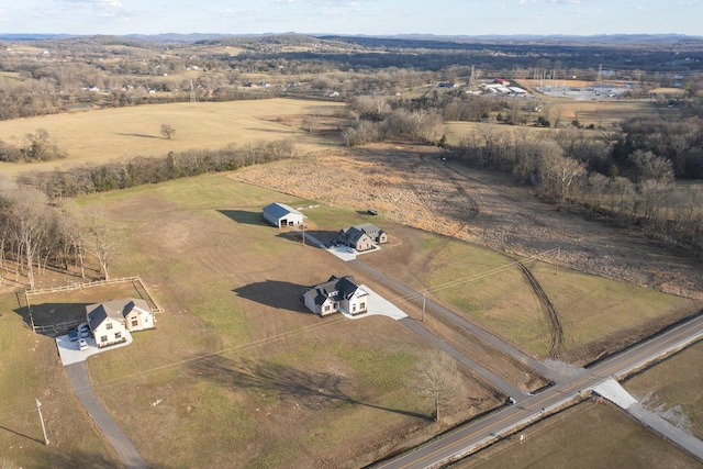 aerial view with a rural view