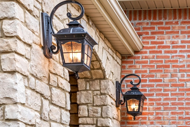 room details featuring a wood stove