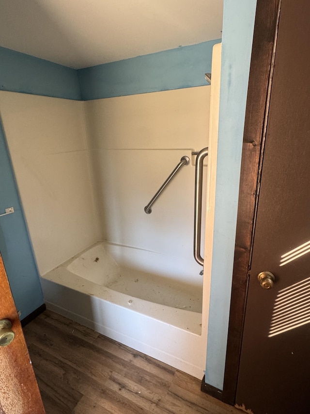 full bathroom with wood finished floors