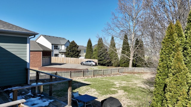 view of yard with fence