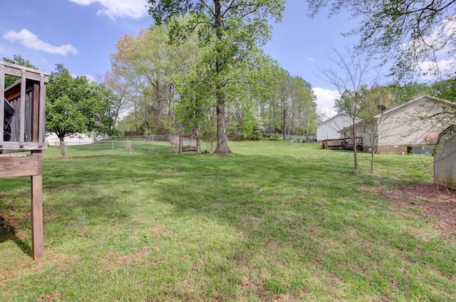 view of yard with fence