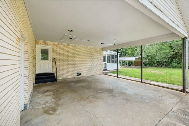 view of patio / terrace featuring ceiling fan