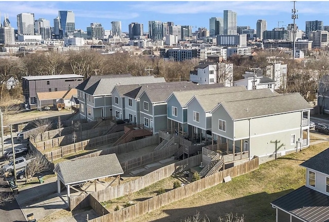 bird's eye view with a view of city