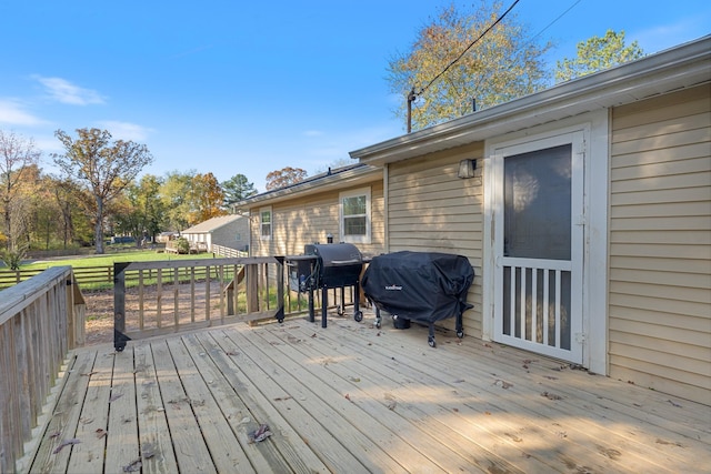 deck with grilling area