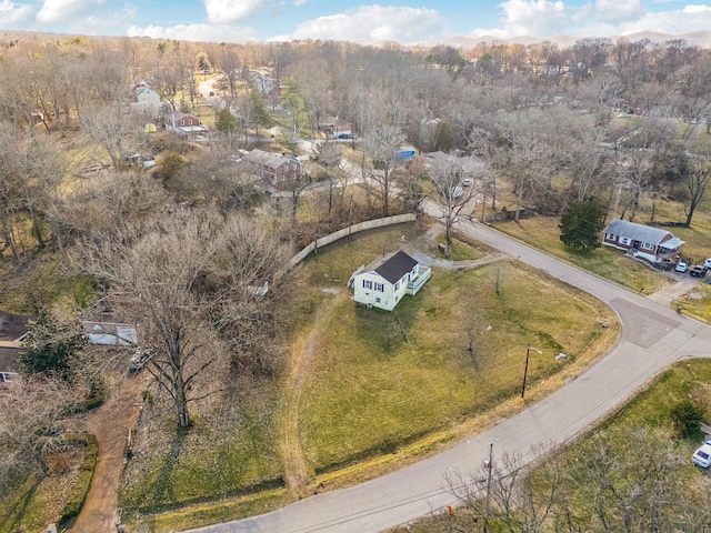 bird's eye view with a view of trees