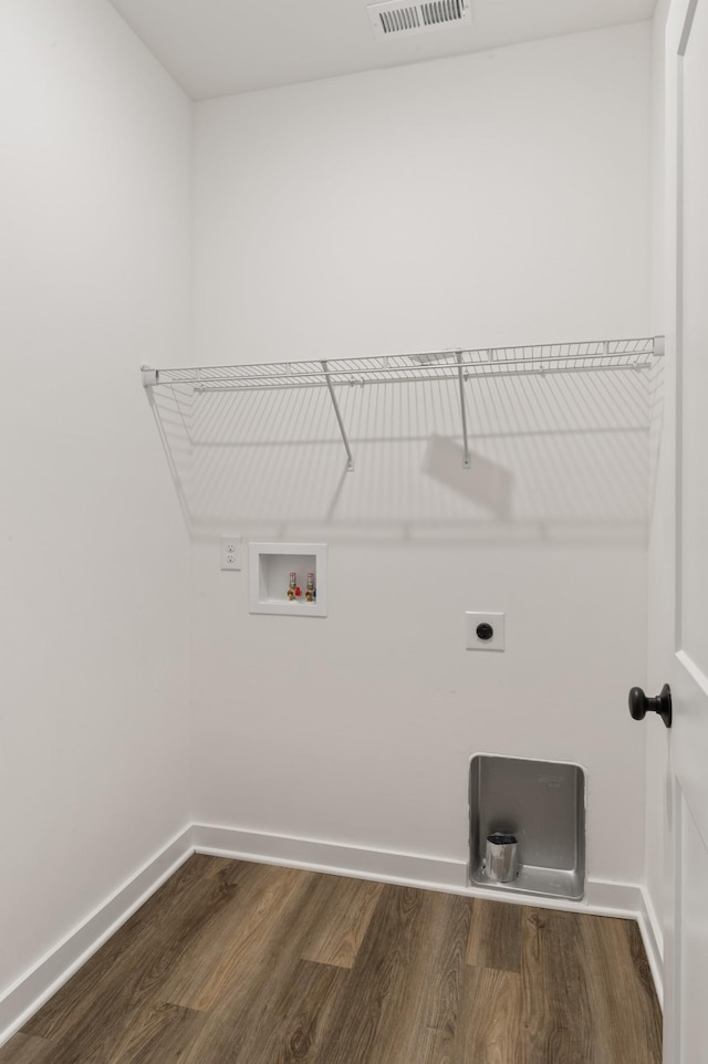 2383 Nelson Way, Cookeville, TN 38506 - laundry room with hookup for an electric dryer, dark wood finished floors, baseboards, and washer hookup