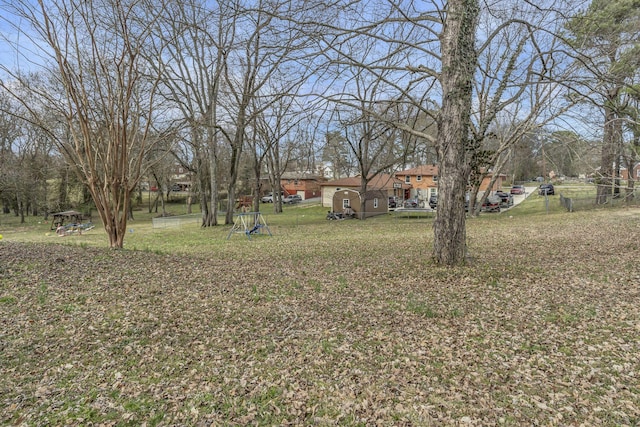 view of yard featuring fence