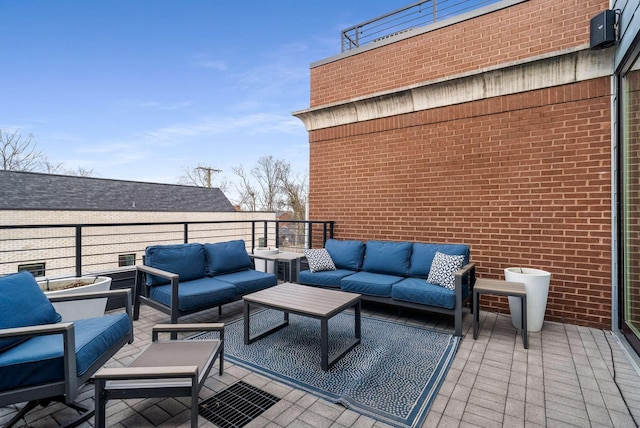 view of patio / terrace with an outdoor living space