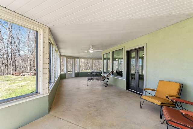 sunroom with french doors