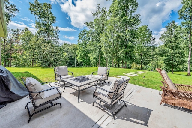 view of patio with an outdoor hangout area