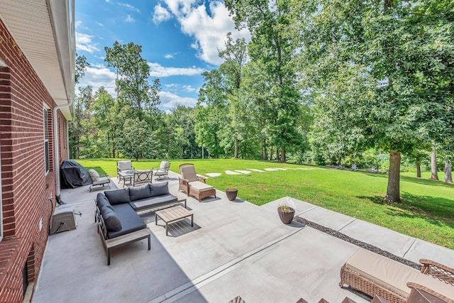 view of patio with an outdoor living space