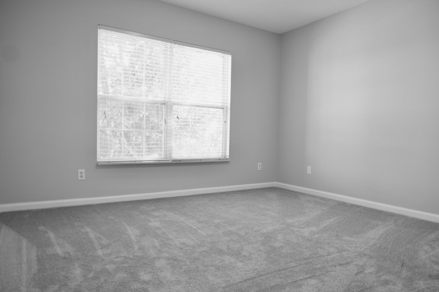 empty room featuring carpet and baseboards