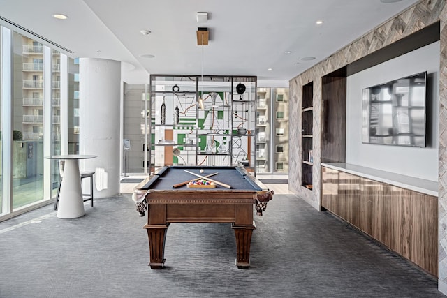 playroom featuring carpet and pool table