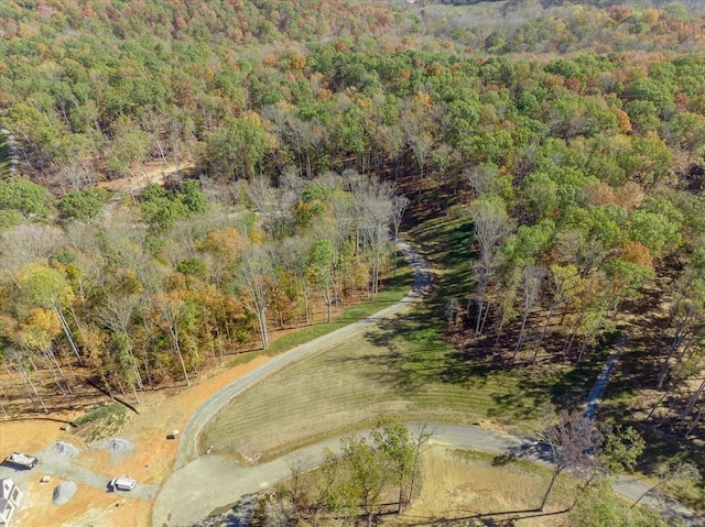 drone / aerial view with a forest view