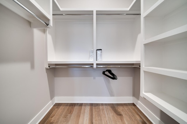 spacious closet with wood finished floors