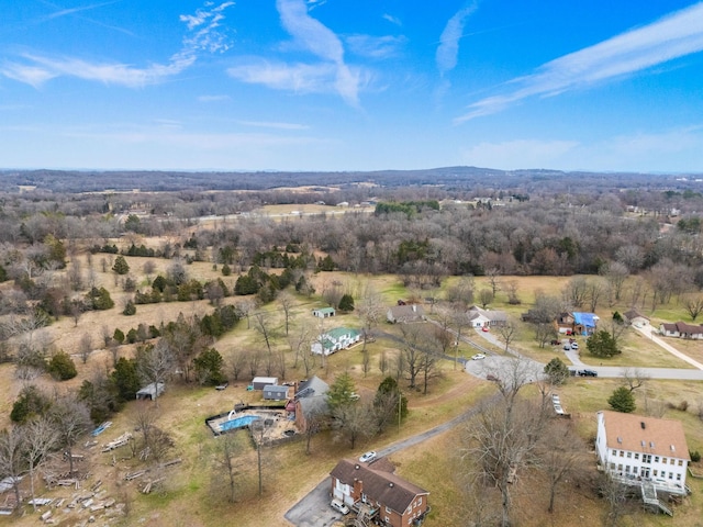 bird's eye view featuring a rural view