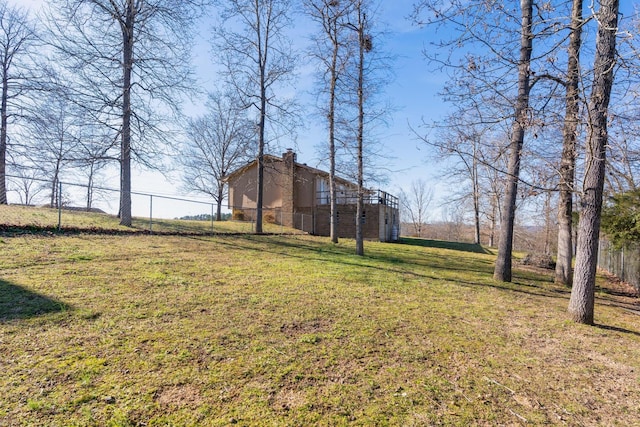 view of yard featuring fence